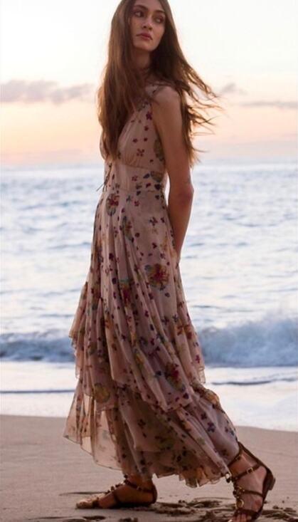 Free People Dresses & Skirts - Free People Size 2 Ruffle Tiered Floral Boho Dress